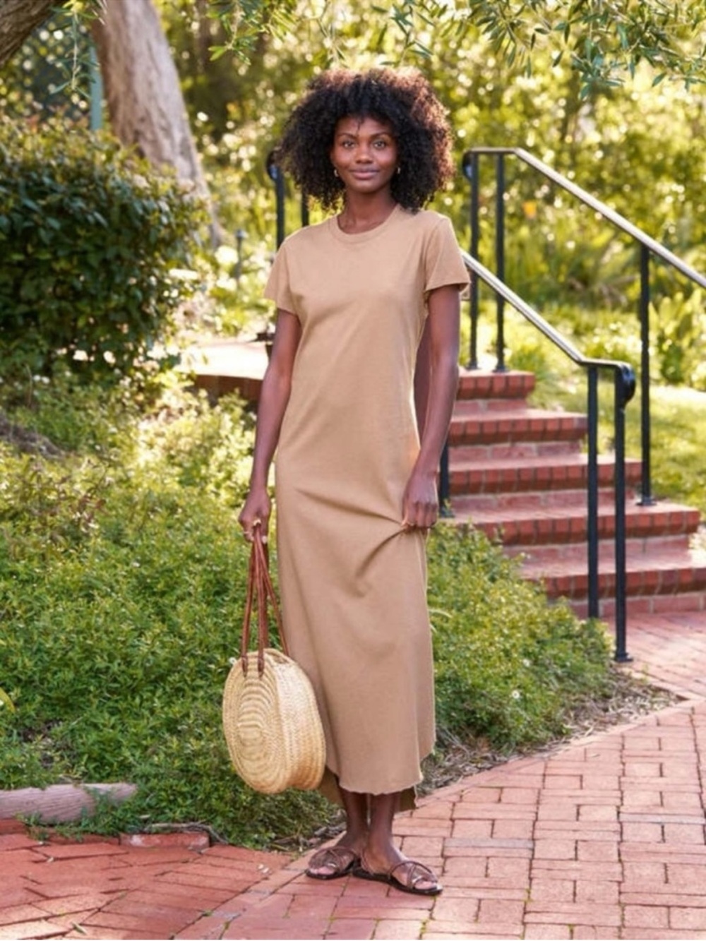 Frank & Eileen Harper Perfect Tee Maxi Dress Cappuccino Small